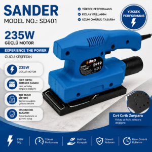 ban co sander sd401 titreşimli zımpara makinesi 235w elektrikli el zımparası toz emmeli orbital sander